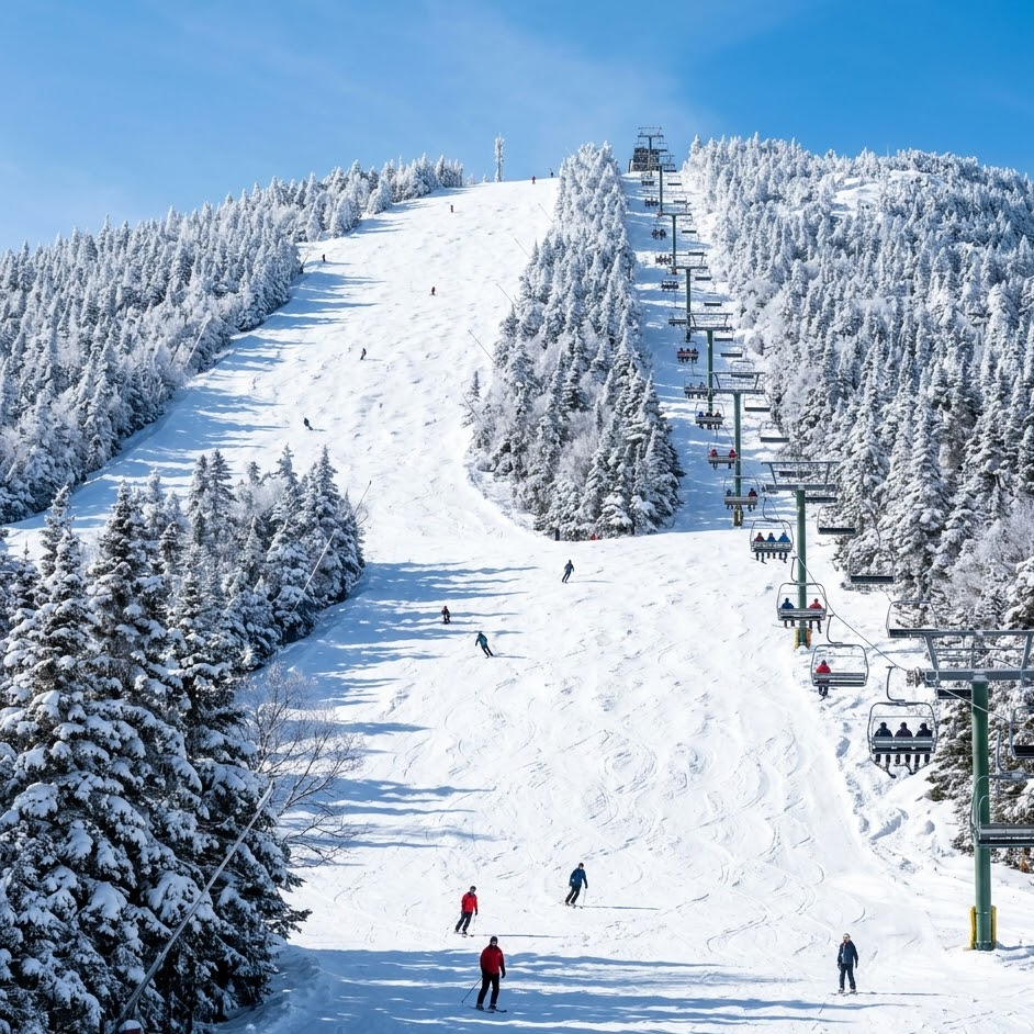 Sugarloaf Mountain ski resort winter landscape